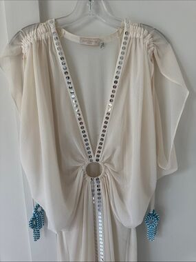 Tuckernuck Ramy Brook Sheer Sequin Dress Cover Up Size M